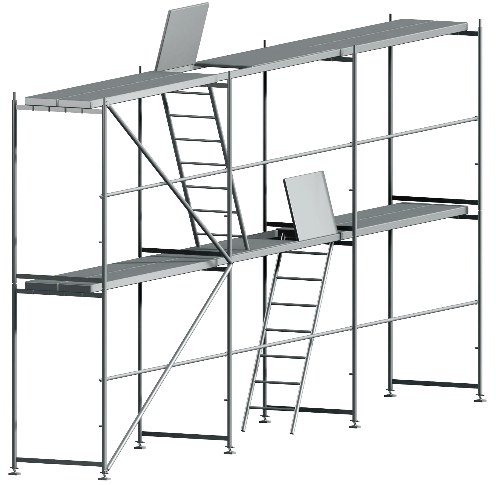 Ilustrácia lešenia s laptopmi